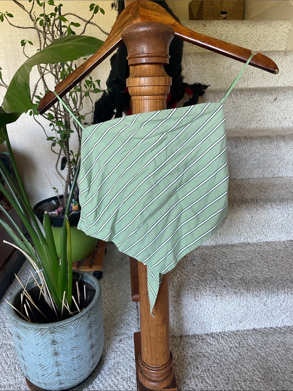 NWT Zara Light Green Striped Linen Blend Bandana Top